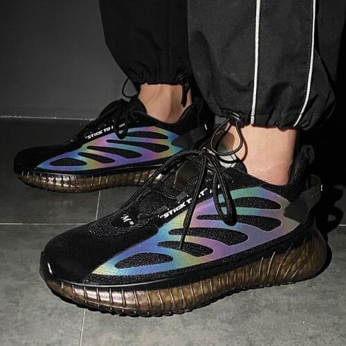 Mens Shoes New Summer Thick Soled Print Breathable Coconut Shoes Web Celebrity Fashion Trend Casual Mens Sports Running Shoes