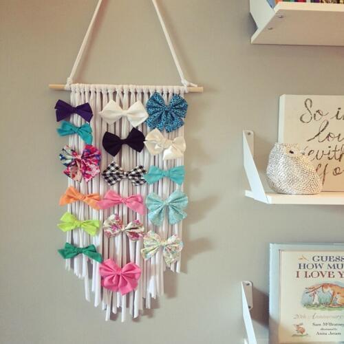 Kids Room Wall Hanging Ornament Wooden Stick Tassel Pendant Wall Decoration Hairclip Organizer Display Photography Props