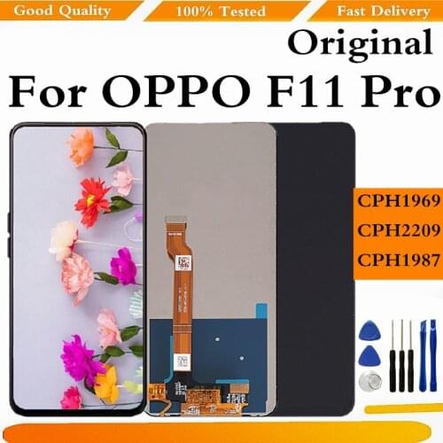 Original For OPPO F11 Pro CPH1969 LCD Display Screen Touch Panel Digitizer For OPPO F11 Pro CPH1969 Display With Frame Replace