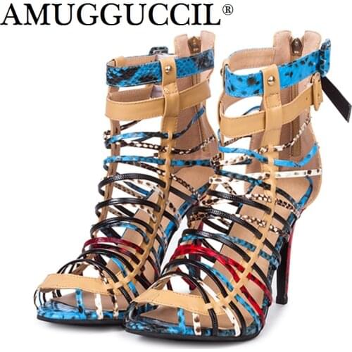 Customize Plus Big Size 34-52 Yellow Zip Fashion Sexy High Heel Summer Girl Female Lady Women Gladiator Sandals L952