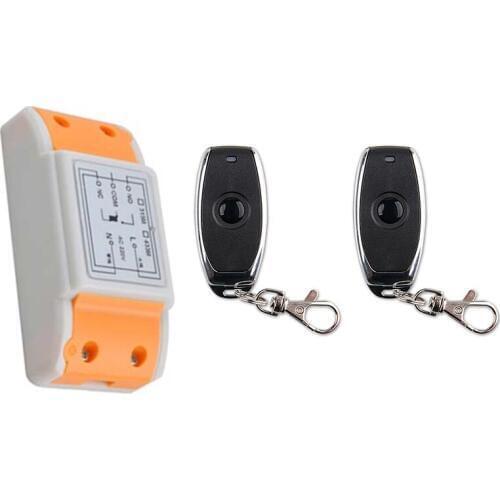 Latest AC 220 V 1CH Wireless Remote Control Switch System 1pcs Receiver +2pcs one-button metal Remote 315mhz/433mhz