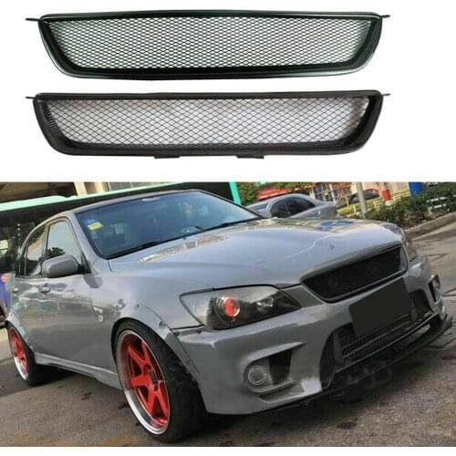 Car Front Bumper Center Grille Grill Refit For LEXUS Lexus IS200 1998-2004 Matt Black, Carbon Fiber