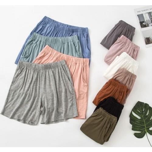 Shorts loose womens summer modal cotton slim high-waist home pajamas casual womens large size home pants with pockets