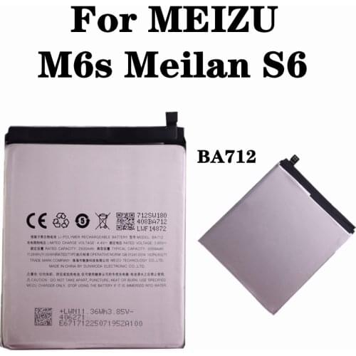 BA712 Replacement Battery For MEIZU M6s Meilan S6 Mblu S6 M712H / M712c / M712M / M712Q / M712Q-B Phone Battery 3000mAh