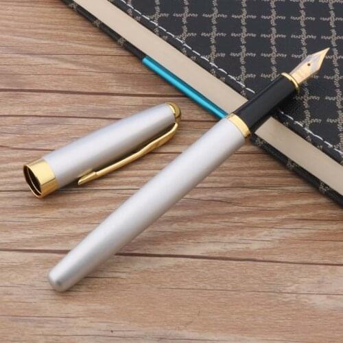 Student gift silver Golden baoer 388 Medium Nib Fountain Pen