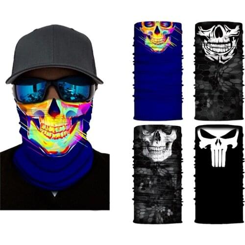High Elastic Seamless Bandana 3D Skull Cycling Tube Face Shield Neck Gaiter Outdoors Motorcycle Bandanas Headband Magic Scarfs