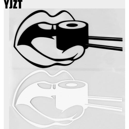 YJZT 15.9×8.3CM Personality Sushi Funny Food Vinyl Decals Car Stickers Art Mural Black / Silver 20B-0216