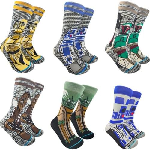 Star Wars Movie Stockings Master Yoda R2-D2 Cosplay Socks Wookiee Jedi Knight Novelty Mens Womens Socks Spring Autumn Winter