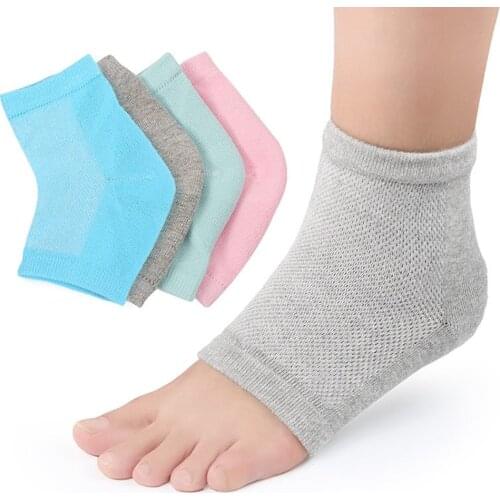 1 Pair Moisturizing Heel Sock for Plantar Fasciitis Foot Spur Socks Silicone Sleeve Gel Socks for Dry Cracked feet, Relief Foot