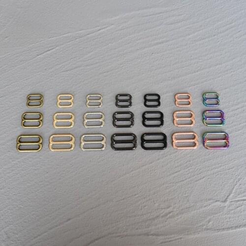 10 Pcs 15mm/20mm/25mm Metal Accessories DIY Shoulder Leather Bag Strap Belt Web Rectangle Adjust Pin Buckle Slider Loop