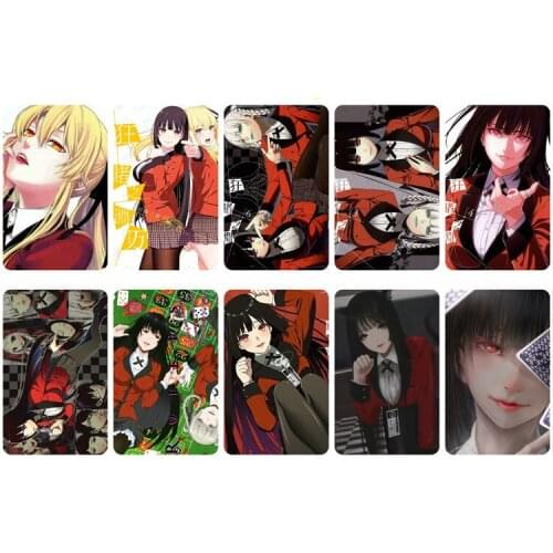 10pcs Kakegurui Card Sticker Smooth Surface DIY Decoration Bus ID Anime Stickers
