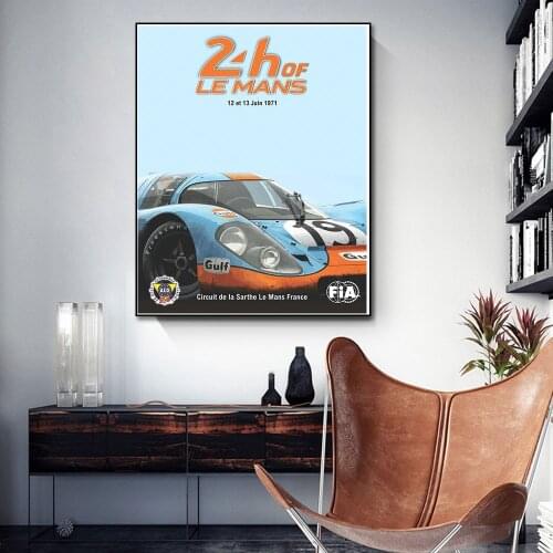 24 Hours Of Le Mans Michael Delaney On Canvas Print Nordic Poster Wall Art Picture For Living Room Home Decoration Frameless