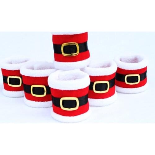 4Pcs/lot Santa Clothes Napkin Ring Xmas Towel Holder Circles Christmas Dinner Party Table Decor Christmas Decorations for Home