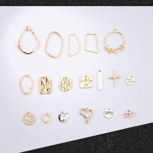 50pcs/lot geometry water drop/hearts/Polygon/letter/rounds shape alloy floating locket charms diy jewelry pendant accessory