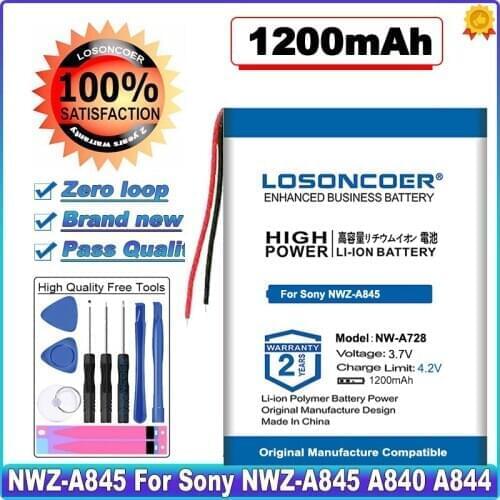 High Capacity Battery 1200mAh Battery for Sony NWZ-A845 A840 A844 E453 E463 NW-A728 NEZ-E353 NWZ-S755 Player NW-S639 LIS1374HNPA