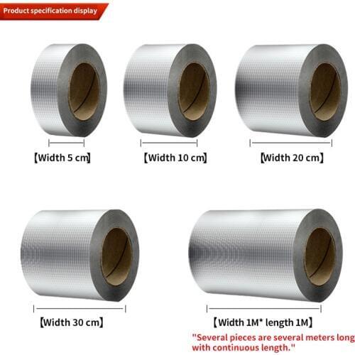 Aluminum Foil Butyl Rubber Tape Self Adhesive High Temperature Resistance Waterproof For Roof Pipe Repair Stop Leak Sticker