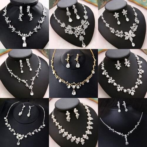 CC Jewelry Sets Accessories for Women Necklace Drop Earring 2pcs Wedding Engagement Jewellery High Quality Party Necklaces TL128
