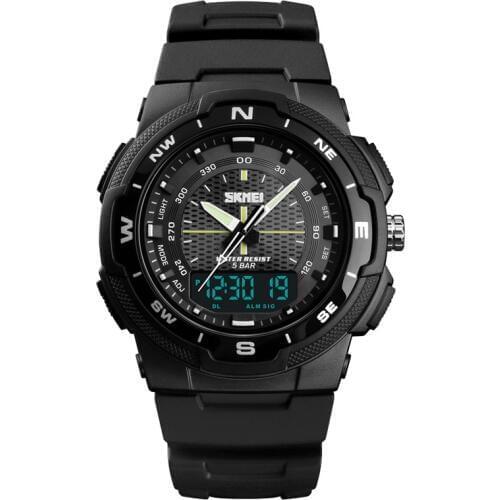 Time Secret Watch fashion pointer double display waterproof shockproof movement quartz male watch Korean student luminous electronic watch