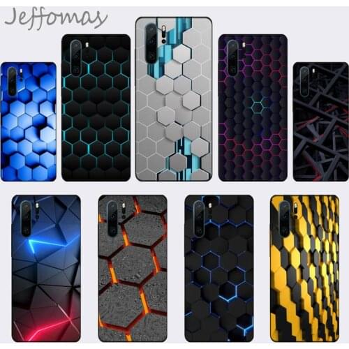 Hexagonal lattice cool luxury Phone Case For Huawei Y5 Y6 II Y7 Y9 PRIME 2018 2019 NOVA3E P20 PRO P10 Honor 10