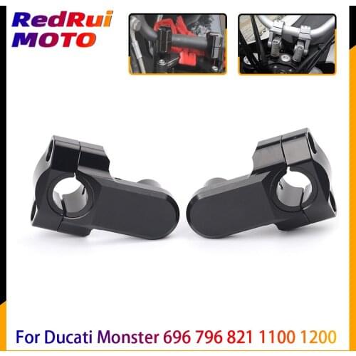 For Ducati Monster 696 796 821 1100 1200 STREETFIGHTER 848 2013-2018 1 pair 1 1/8" 28mm Motorcycle CNC Aluminum Handlebar Riser