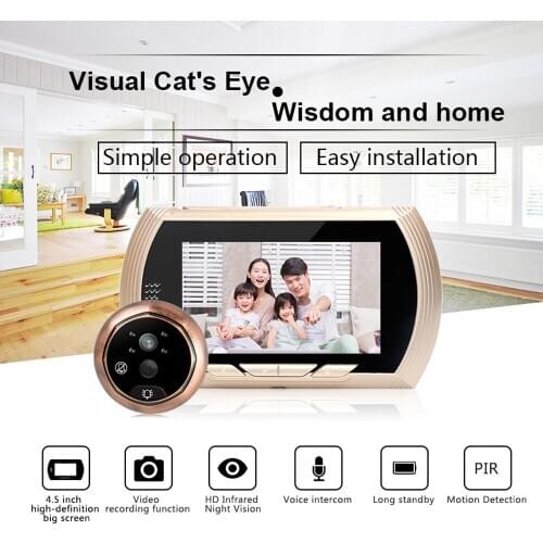 LCD Color Screen Doorbell Video Doorbell With Camera Video Doorbell 1080p Video Doorbell Anti-Theft Automatic Recording Video