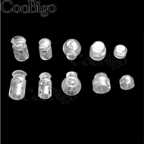100pcs Cord Lock Stopper Toggles Clear Clip for Clothes Shoelace Paracord Backpack Lanyard Apparel Rope DIY Accessories