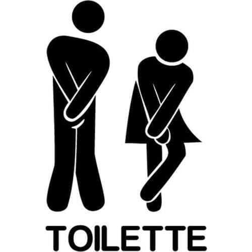 French wall stickers - Funny Toilet Entrance Sign Sticker for france home restaurant toilette decor