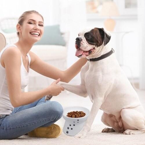 High Foot Protection Pet Ceramic Bowl Feeder Bowl protect the cervical spine For Cat Dog Ceramic Bowl pet Drinking Pet Supplies