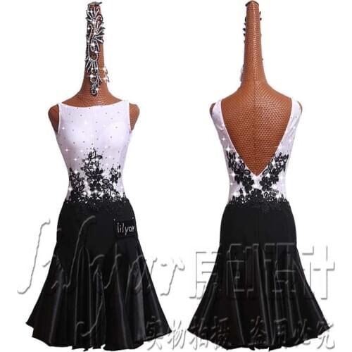 Latin Dance Dress Latin Skirt Competition Dress Costumes Performing Dress Practice Skirt Customize Adult Kids Lady Embroidered 1