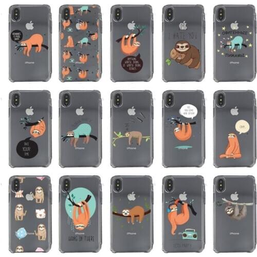 Cute sloth Phone Case For iPhone 12 11Pro XS MAX XR 7 8 6 Plus 5 5S SE 12 mini SE2