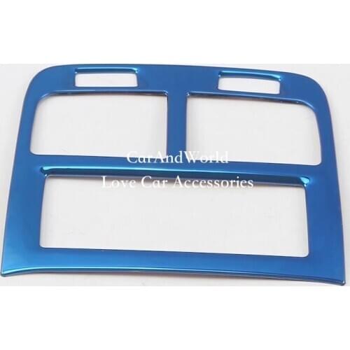 Stainless Steel Stickers Accessories For VOLVO XC60 2018 2019 Interior Rear Air Conditioning Outlet Vent Panel Trim Car Styling