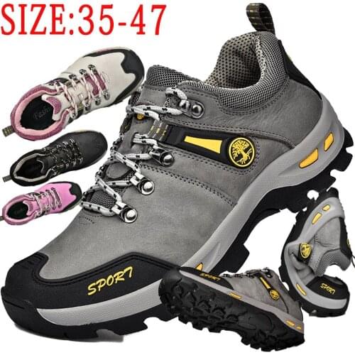 New high-quality suede leather casual shoes couple outdoor hiking shoes anti-collision non-slip fashion all-match shoes 35-47