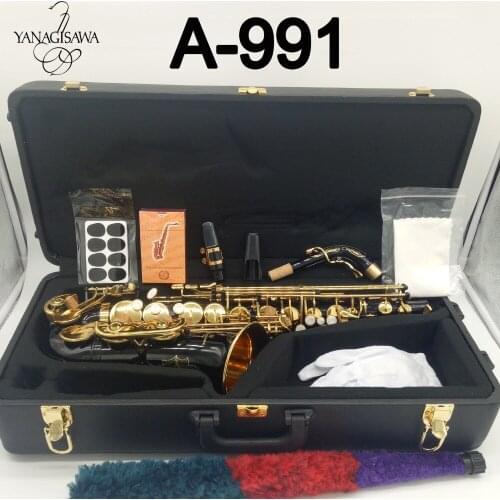 Brand New Alto Saxophone A-991 Black Nickel Gold Professional Alto Sax Black Lacquer Mouthpiece Reeds Neck