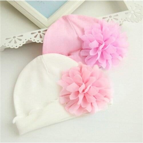 Newborn Solid Floral Beanies Baby Girls Flower Hat Cotton Soft Hat Cap Infant Toddler Winter Warm Soft Hats Шапки Для Девочек