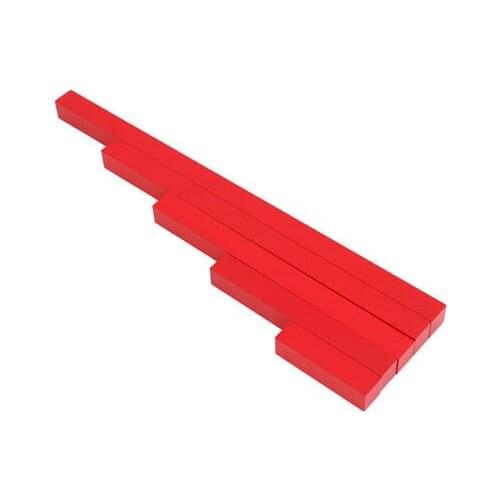 Wholesale professional montessori material wood educational toy long red rods 5 steps A012
