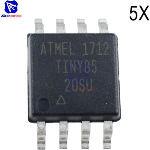 Diymore 5 PCS/Lot Original IC Chips ATTINY85-20SU ATTINY85 8BIT SOP-8 IC AVR MCU 8K 20MHZ 8SOIC Micro Controller Original IC