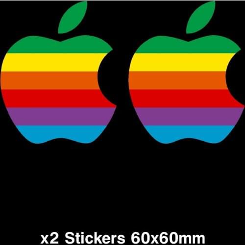 Personality Apple Retro Logo Stickers - Macbook, Laptop, Decal, Apple Mac Waterproof Vinyl for Car Stickers Motors Window