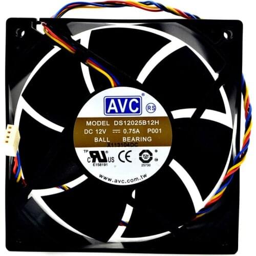 Original AVC DS12025B12H P001 DC 12V 0.75A 12cm 120mm 12025 PWM Cooling Fan