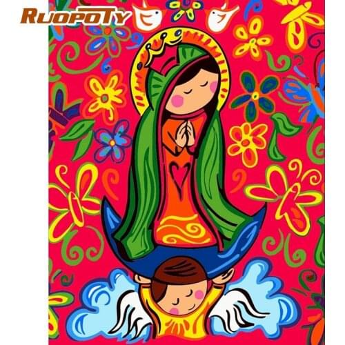 RUOPOTY Frame Diy Oil Painting By Numbers Kits Abstract Women Wall Art Picture Paints By Numbers For Diy Gift Artcraft Home Art