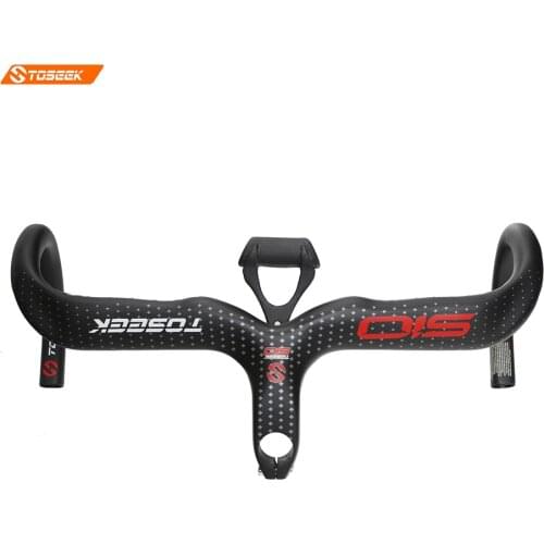 Toseek 3K full carbon road handlebar with Computer Support Holder carbon internal road handlebar with stem carbon cycling parts