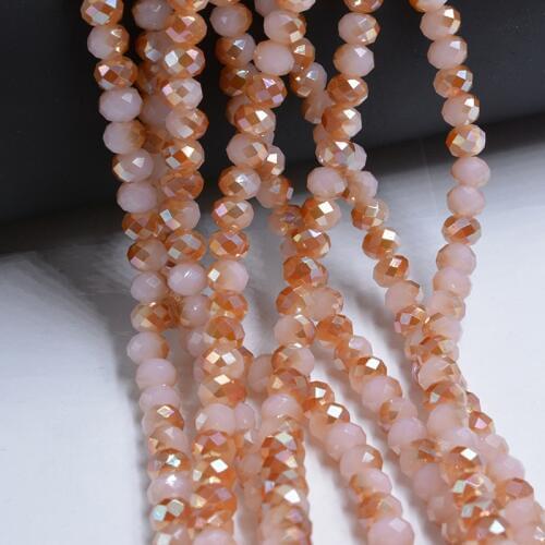 Champagne Milky 4mm Czech Glass Crystal Beads Faceted Spacer Beads Jewelry Making for Needlework and Accessories Wholesale