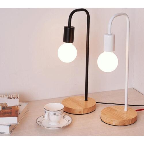 Nordic Modern Wood Desk Lights wooden Bedside Table Lamps for living room Simple Light Fixtures forRoom Decor on off switch