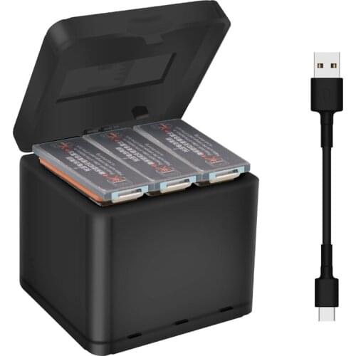 3 in 1 Fast Charger Charging Box Storage Case for DJI Osmo Action Sports Camera Battery TF Card Storage Box Camera Accessories