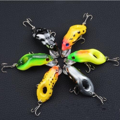 1pcs Hard Frog Fishing Lures Floating Topwater Crankbaits 8.8g 5.5cm Fishing Frog Bait Lifelike Snakehead Artificial