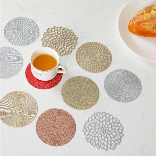 10CM Round Coaster Insulation Table Mats Pads Plastic Table Placemat Non-slip Mats Coffee Tea Place Mats Kitchen Decoration