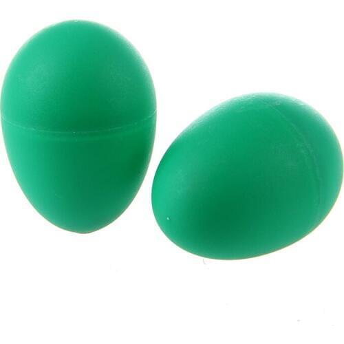 2 Plastic Green Egg Maraca Rattles Shaker Percussion Kid Musical Toy