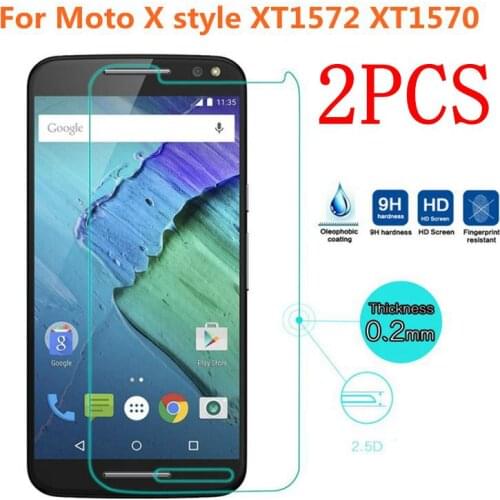 2PCS Tempered Glass For Motorola MOTO X Style Screen Protector protective film For XT1570 XT1572 XT1575 Glass