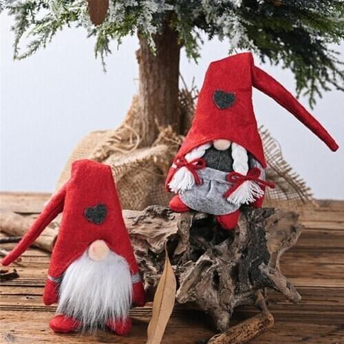 2020 Christmas Decoration Non-woven Fabric Gnome Love Heart Forest Old Man Stand Doll festival Decoration рождество navidad