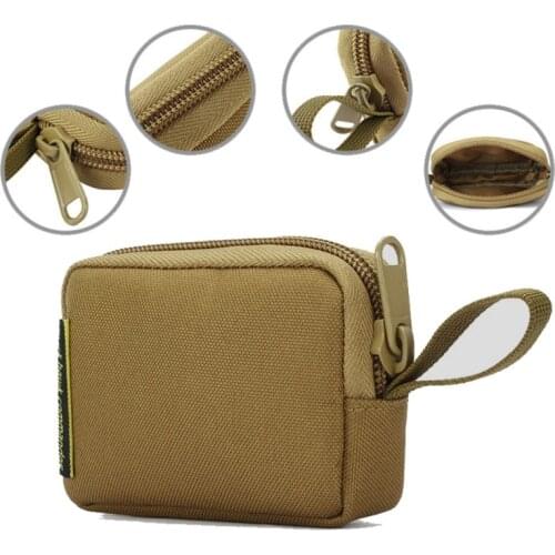 2021 Tactical Hunting Molle Square Wallet Purses Card Key Holder Change Coins Pouch Earphone Sack