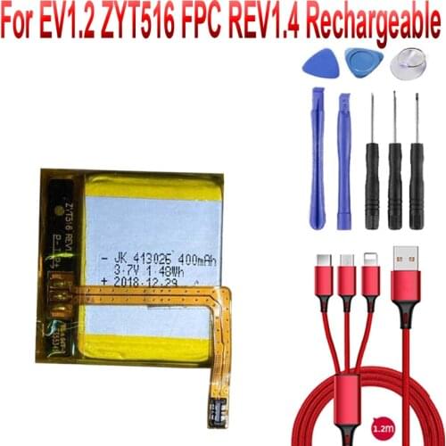 400mAh 1.48Wh 3.7V JK 413026 Replacement Battery for EV1.2 ZYT516 FPC REV1.4 Rechargeable Li-polymer Inbuilt Bateria